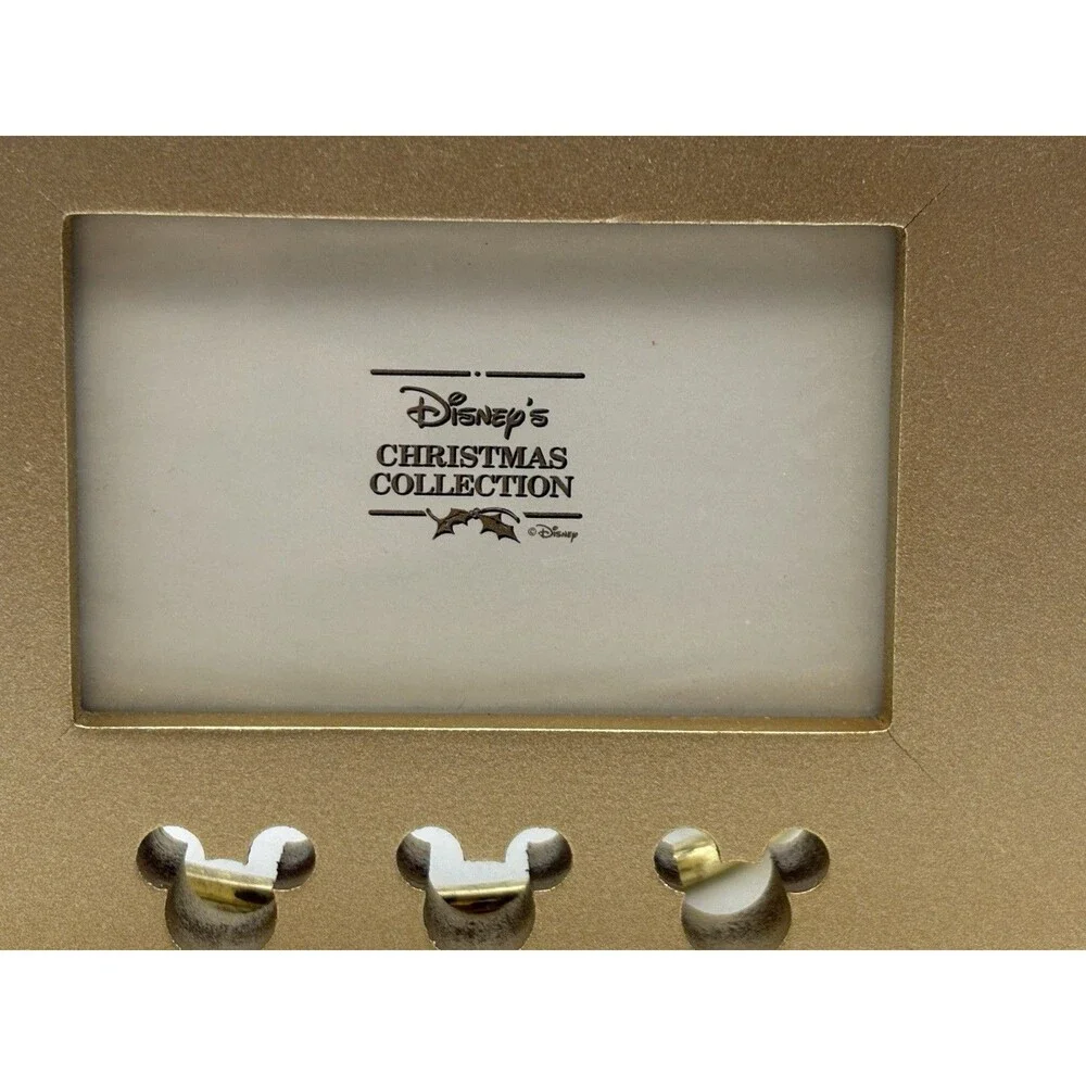 Disney Christmas Collection Gold Photo Frame Ornament Mickey Mouse Cutouts